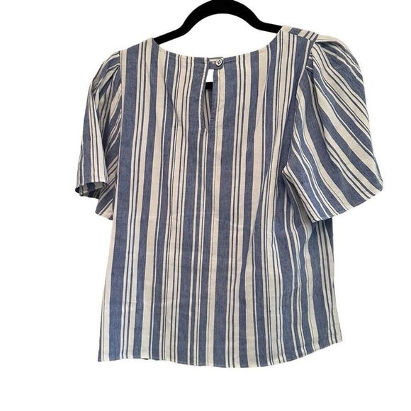 Cabi blue and white striped linen blouse- size s - Picture 2 of 8